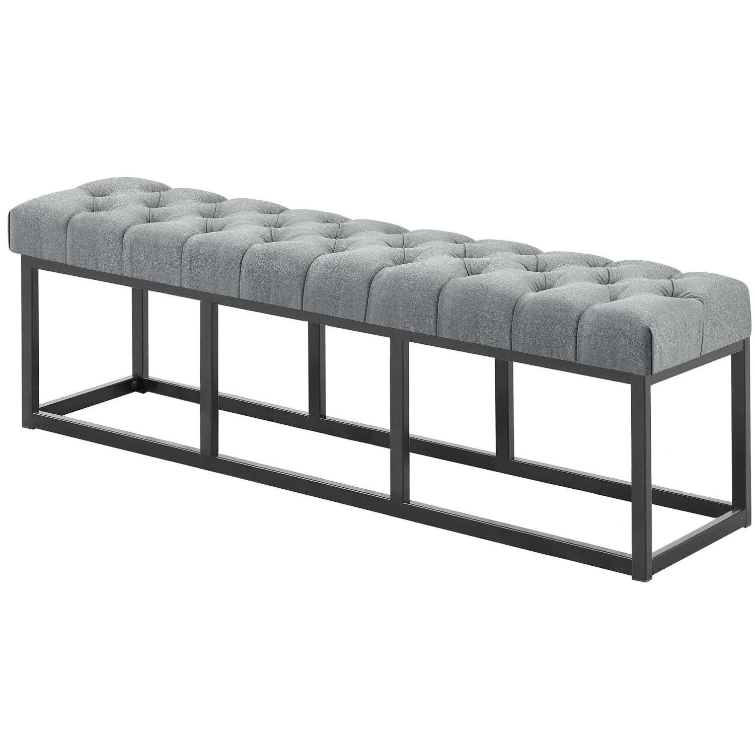 DELUKE Sitzbank MEXICO Stoff Dunkelgrau 150x38x46cm Sitzbank Flur Sitzhocker Esszimmerbank Polsterbank Schlafzimmer