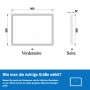 Aica Badspiegel 80x60 cm mit LED Beleuchtung, Sensor-Schalter und Maße. Ideal für jedes Badezimmer.