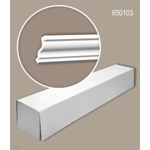 PROFHOME Eckleisten Set, 16 weiße Zierleisten (32 m) für Paneele. Detailansicht der Form.