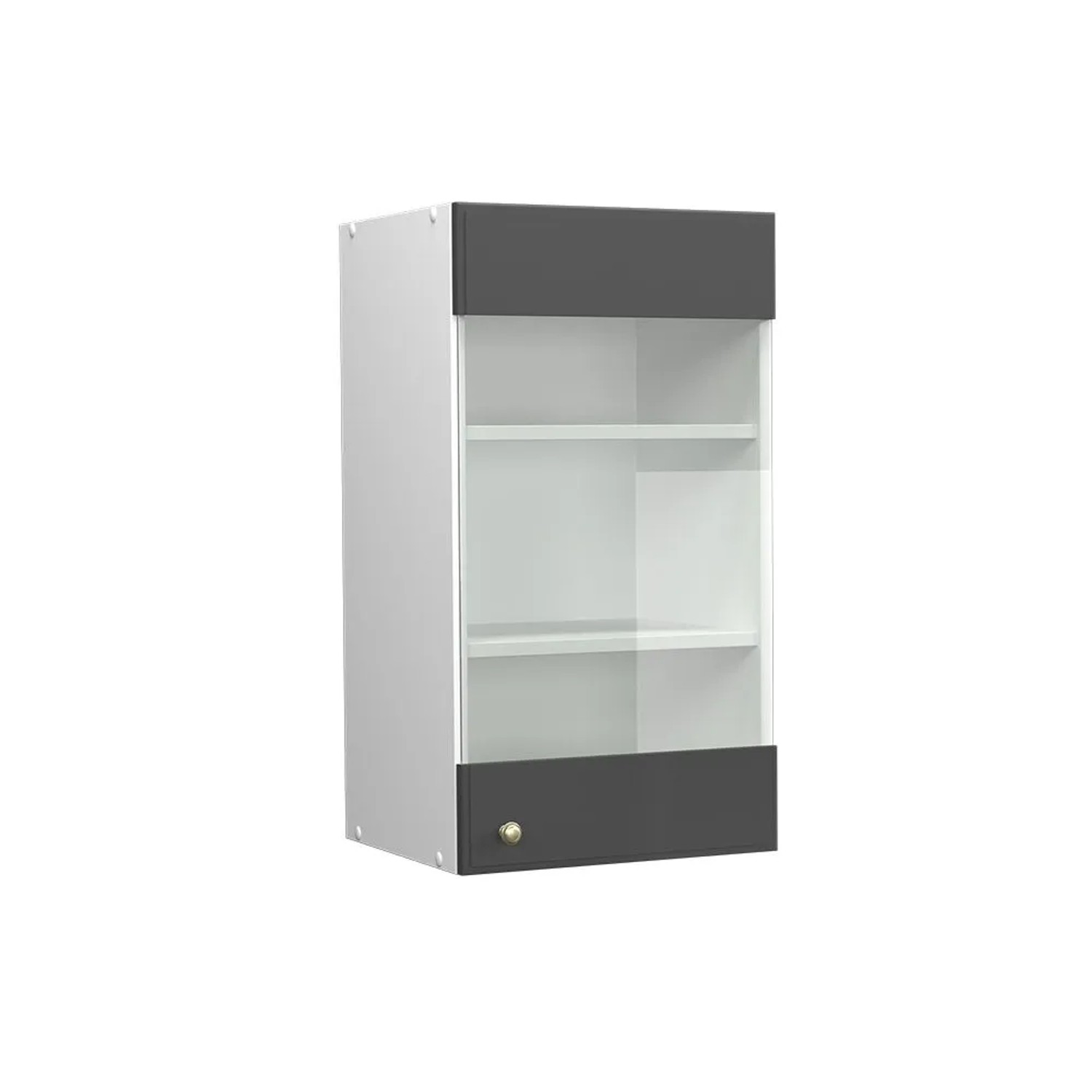 Vicco Küchenglasschrank Fame-Line Glashängeschrank Anthrazit-Gold Weiß 40 cm