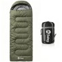 Sekey Deckenschlafsack, 3 Jahreszeiten, 220x80cm, Grün, mit Packsack für Camping & Outdoor.