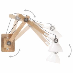 vidaXL Wandleuchte Industrie-Stil Weiß Rund E27 320578