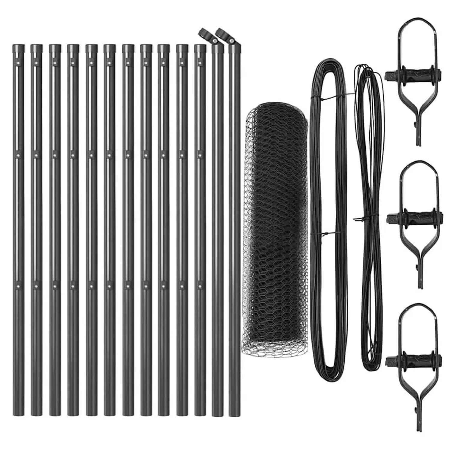 vidaXL Zaunpfosten Grau 25 x 0,8 m 13 mm Mesh Stahl und PVC 3352809 günstig online kaufen