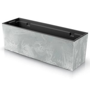 Prosperplast Pflanzkasten Urbi Beton Effect, 12L, hellgrau. Pflanzkübel mit Betonoptik für Innen- und Außenbereich.