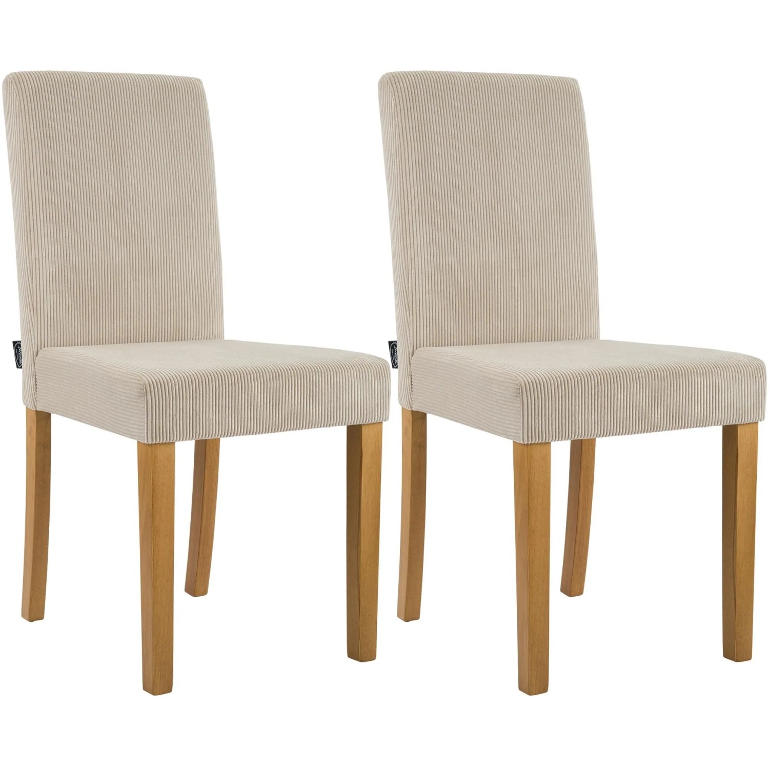 DELUKE 2er Set Esszimmerstuhl DALAN Cord Hellbraun 41x47x91cm Antik-Hell Essstühle Esszimmerstühle Küchenstühle Wohnzimmerstühle