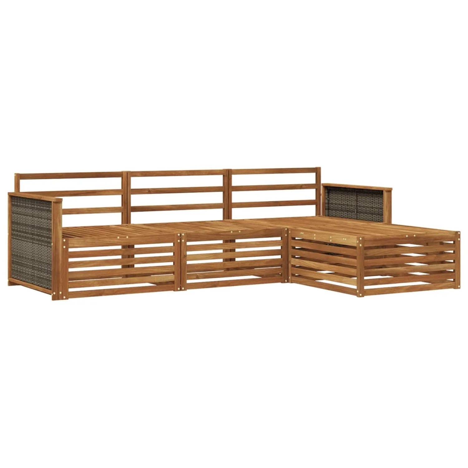 vidaXL Outdoor-Sofagarnitur Natur 249,5 x 162,5 x 73 cm 3383197