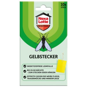 Nexa Lotte Gelbstecker für Topfpflanzen, 10er Packung zur Schädlingsbekämpfung.