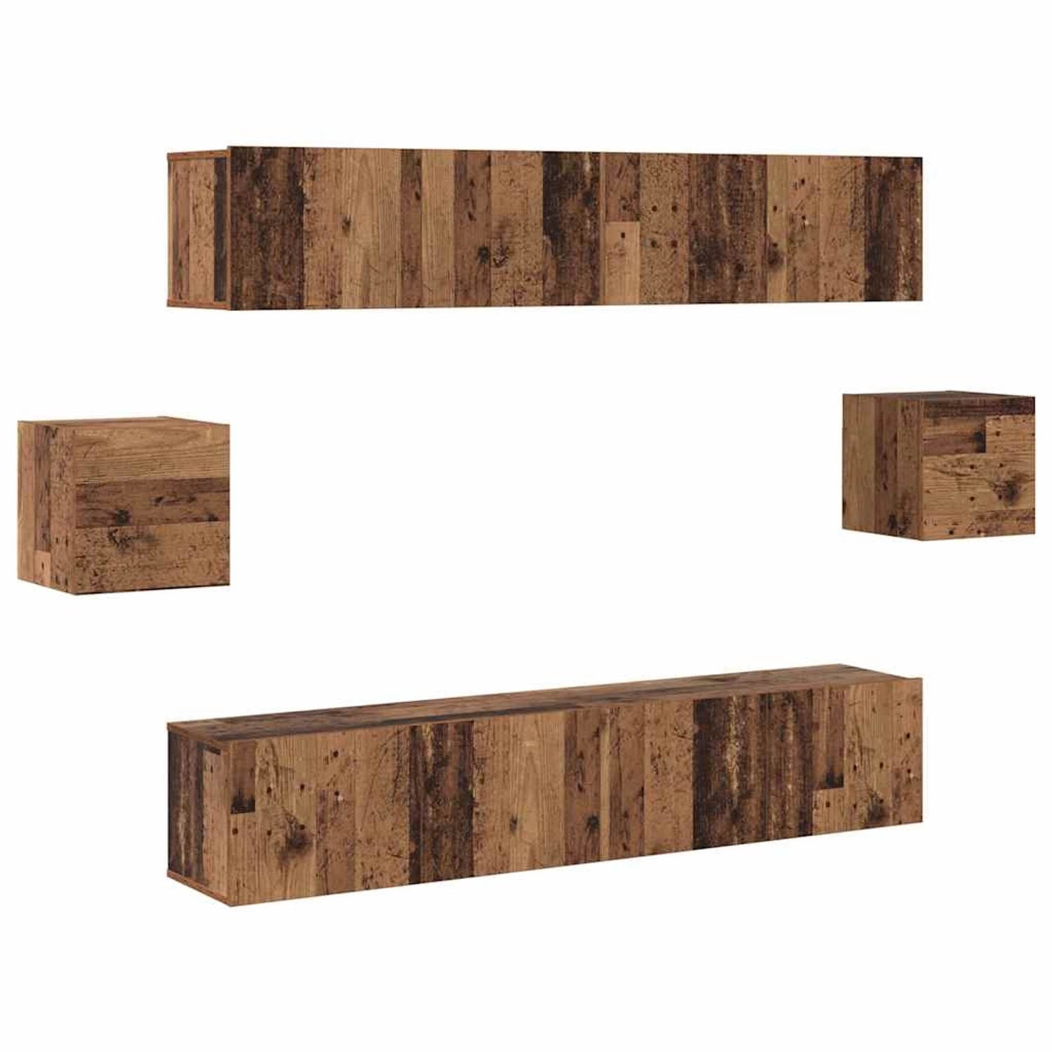 vidaXL TV-Schrank-Set Wandmontiert 6-Tlg Altholz 80 x 30 x 30 cm Holz 33934 günstig online kaufen