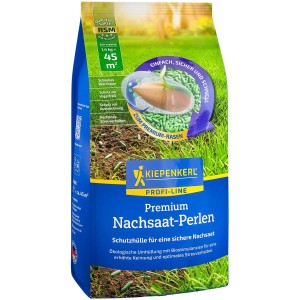 Kiepenkerl Rasensaat Profi-Line Premium Nachsaatperlen 1,4 kg im Beutel. Rasensamen für dichten, grünen Rasen.
