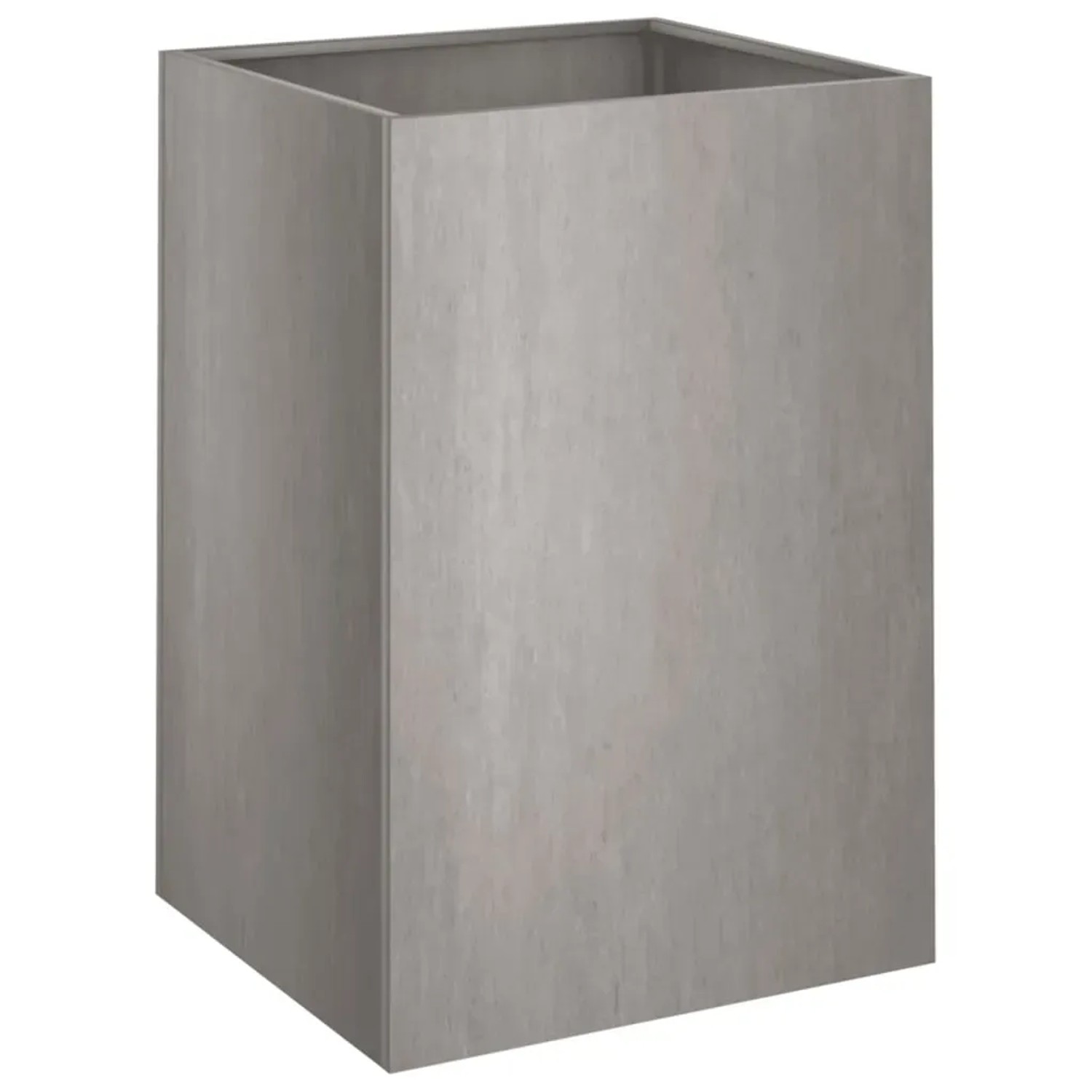 Rechteckiger Pflanzkübel aus Cortenstahl, grau-metallisch. Für Garten, Balkon, Terrasse.