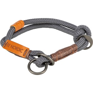 Grau-braunes Trixie Hundehalsband Be Nordic Zug-Stopp, Größe S, 35 cm.