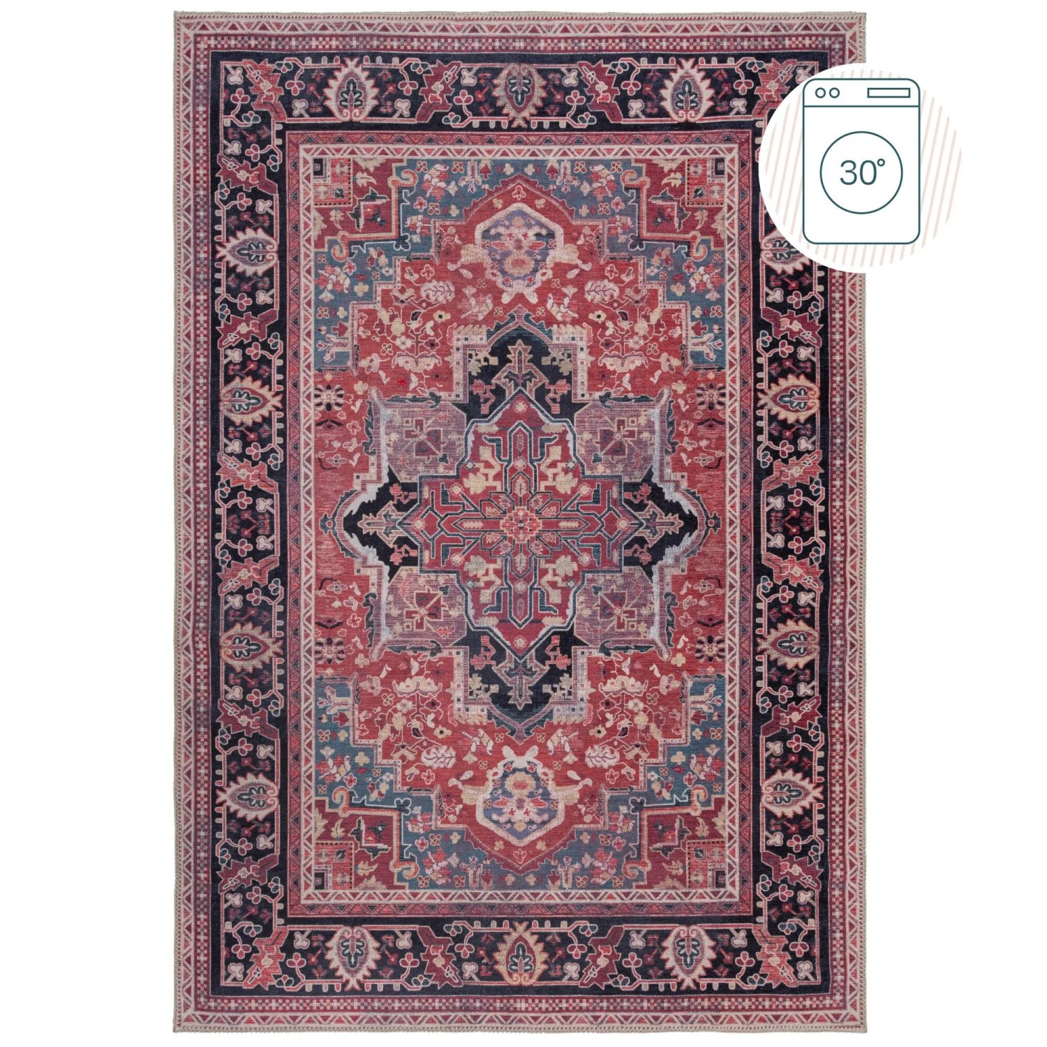 Flair Rugs Vintageteppich Windsor Vintage 200 cm x 290 cm Rot
