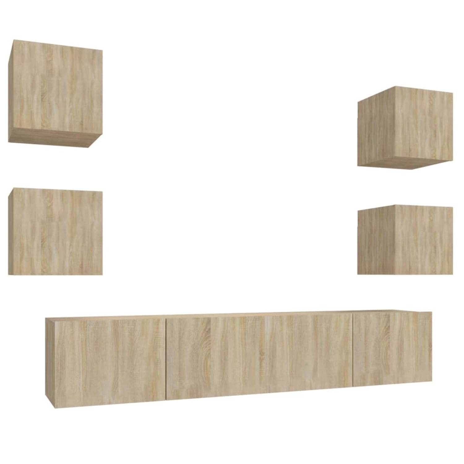 VidaXL 6-tlg. TV-Schrank-Set Sonoma-Eiche Holzwerkstoff 2