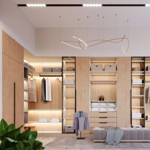 Freistehender, schwarzer Relaxdays Herrendiener aus Stahl und MDF im Ankleidezimmer.