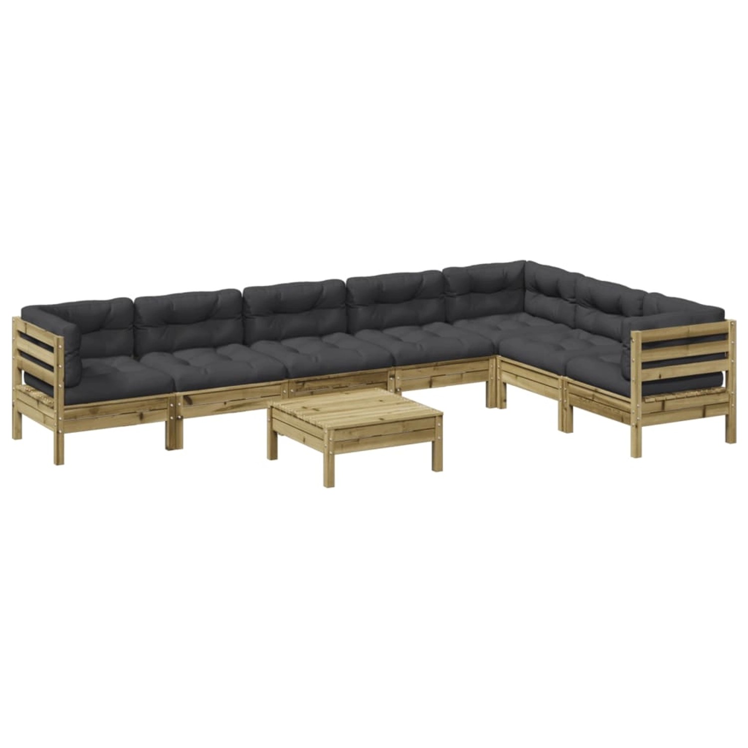 vidaXL 8-Tlg Garten-Sofagarnitur mit Kissen Kiefernholz Imprägniert 3299484