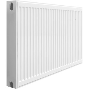 Weißer Flachheizkörper 60x100 cm mit Mittelanschluss, 1614 W, für moderne Wärme.