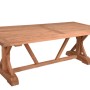 DELUKE Gartentisch NIELS Teak Braun 220,5x100x75cm Terrassentisch Wetterfest Outdoor Tisch