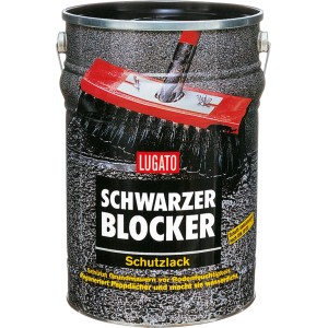 Eimer Bitumenanstrich Schwarzer Blocker Schutzlack 10l mit Pinsel.