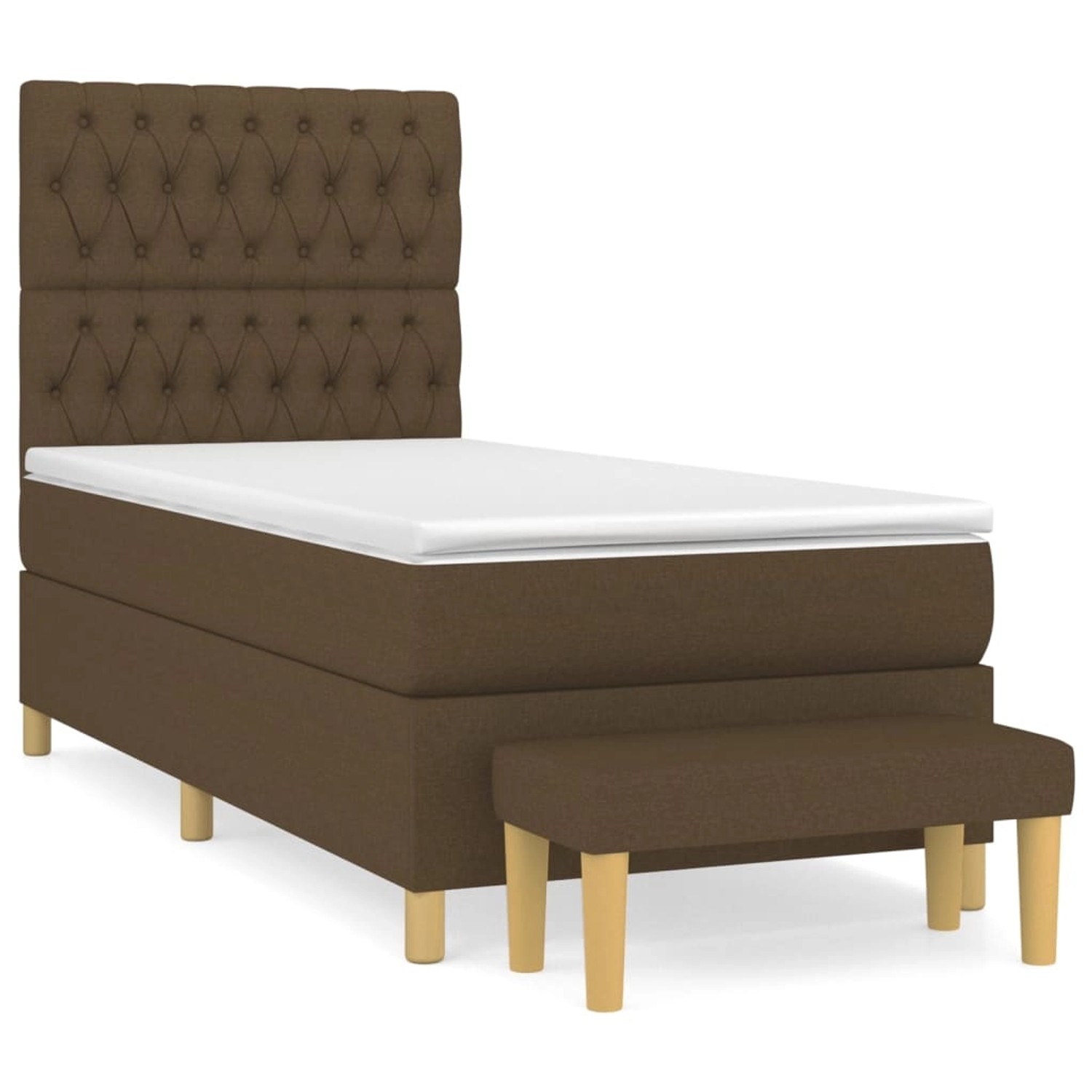 vidaXL Boxspringbett mit Matratze Dunkelbraun 90x190 cm Stoff1359254 günstig online kaufen