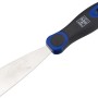 LUX Universalspachtel Flexibel, 4 cm breit, mit blau-schwarzem Griff und rostfreier Stahlklinge.
