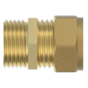 Kirchhoff Übergangsstück aus Messing, 22 mm x 26,4 mm (3/4 AG) für CU-Rohr, blank.