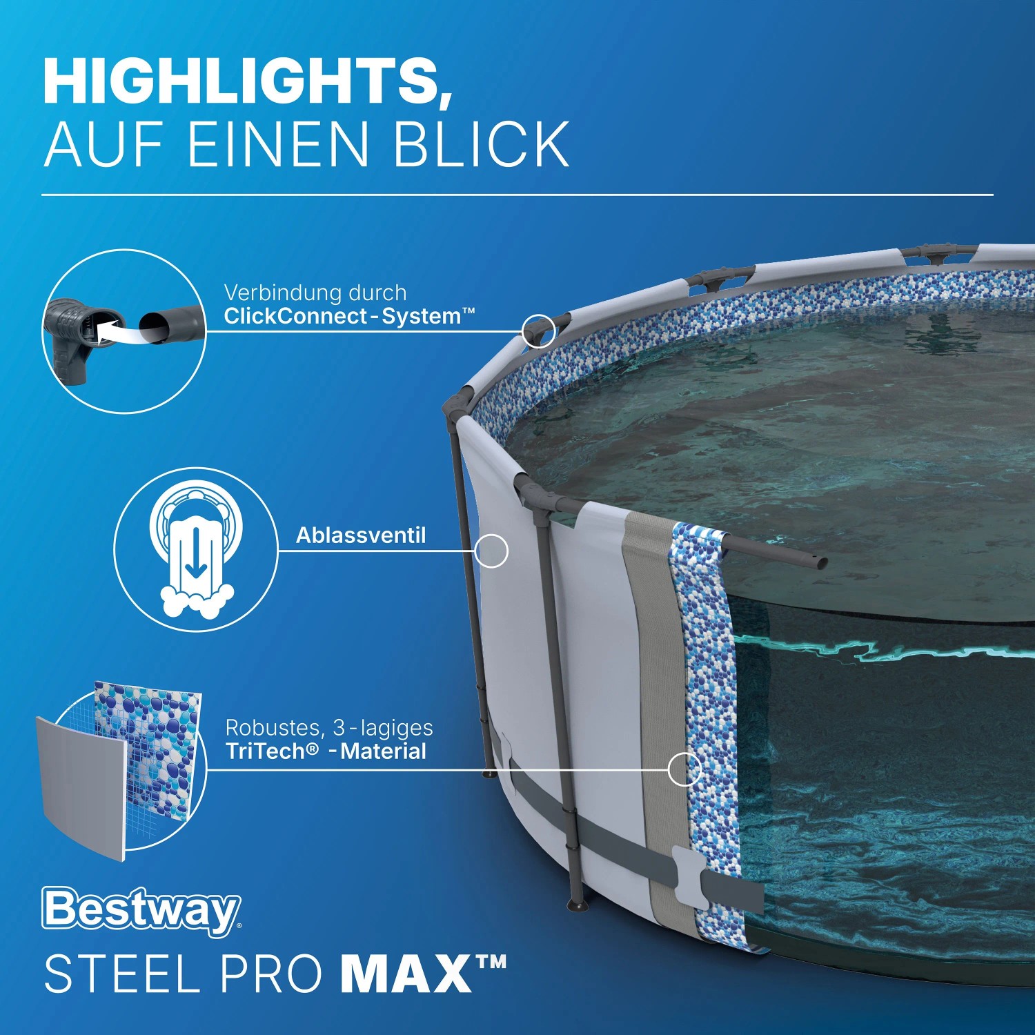 Bestway Framepool Steel Pro Max Lichtgrau Ø 427 x 107 cm_6