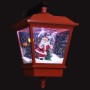 Rote Weihnachts-Wandleuchte mit LED-Licht, fallendem Schnee und Weihnachtsmann-Figur. Ideal für festliche Dekoration.