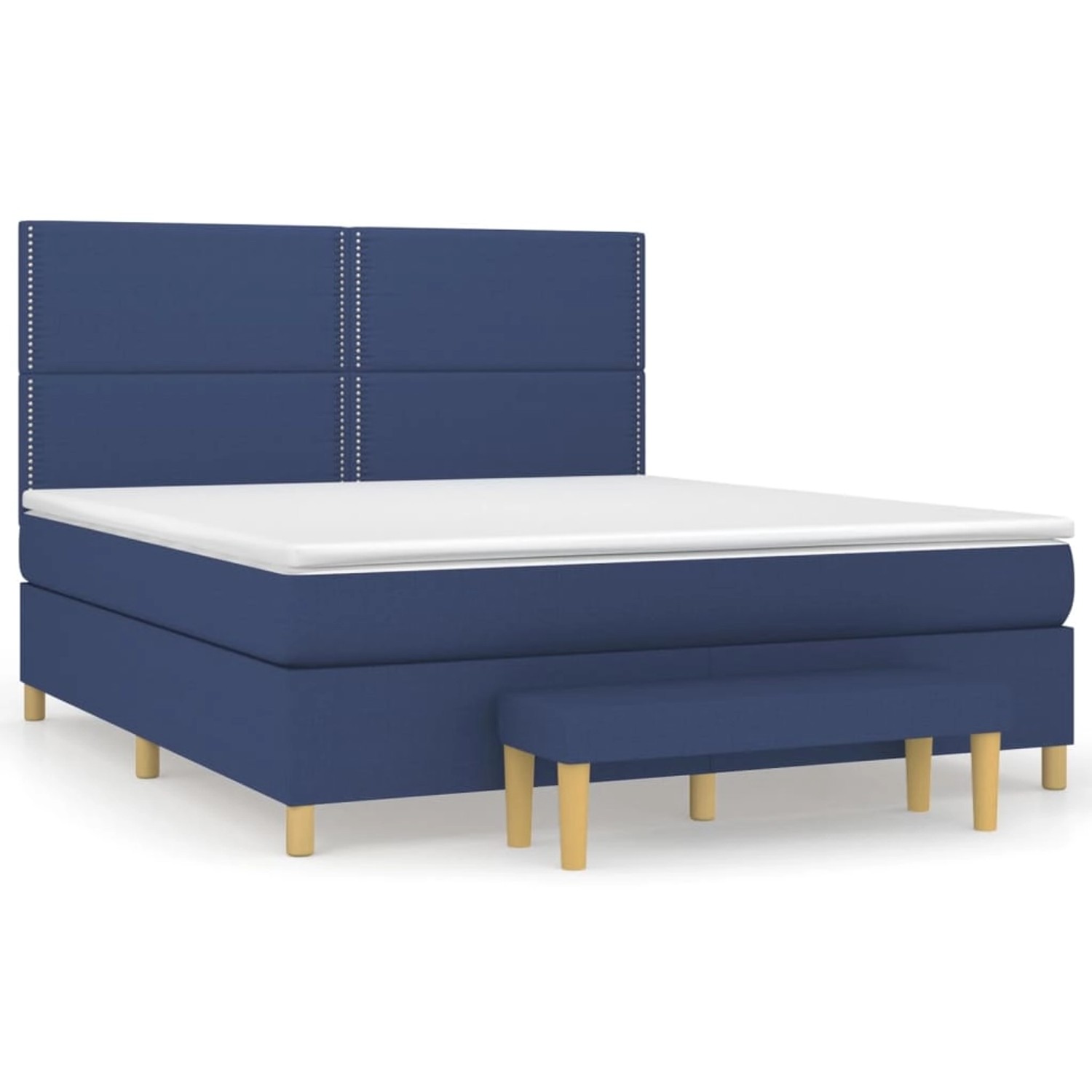 Vidaxl Boxspringbett Mit Matratze Blau 160x200 Cm Stoff günstig online kaufen