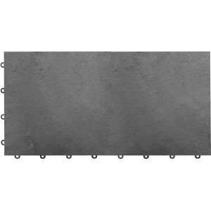 Florco Naturstein-Klickfliese Stone Schiefer XL, 30x60cm, graue Terrassenplatte mit Klicksystem.