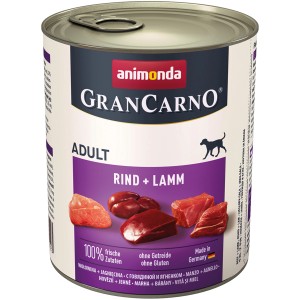 Gran Carno Adult Hunde-Nassfutter Rind & Lamm, 800g Dose.