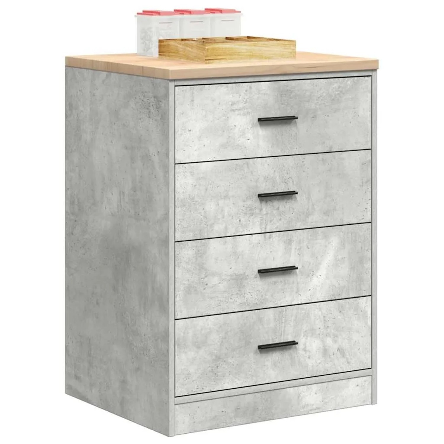 vidaXL Garagen-Aufbewahrungsschrank Betongrau Massivholz Kiefer 860601_4