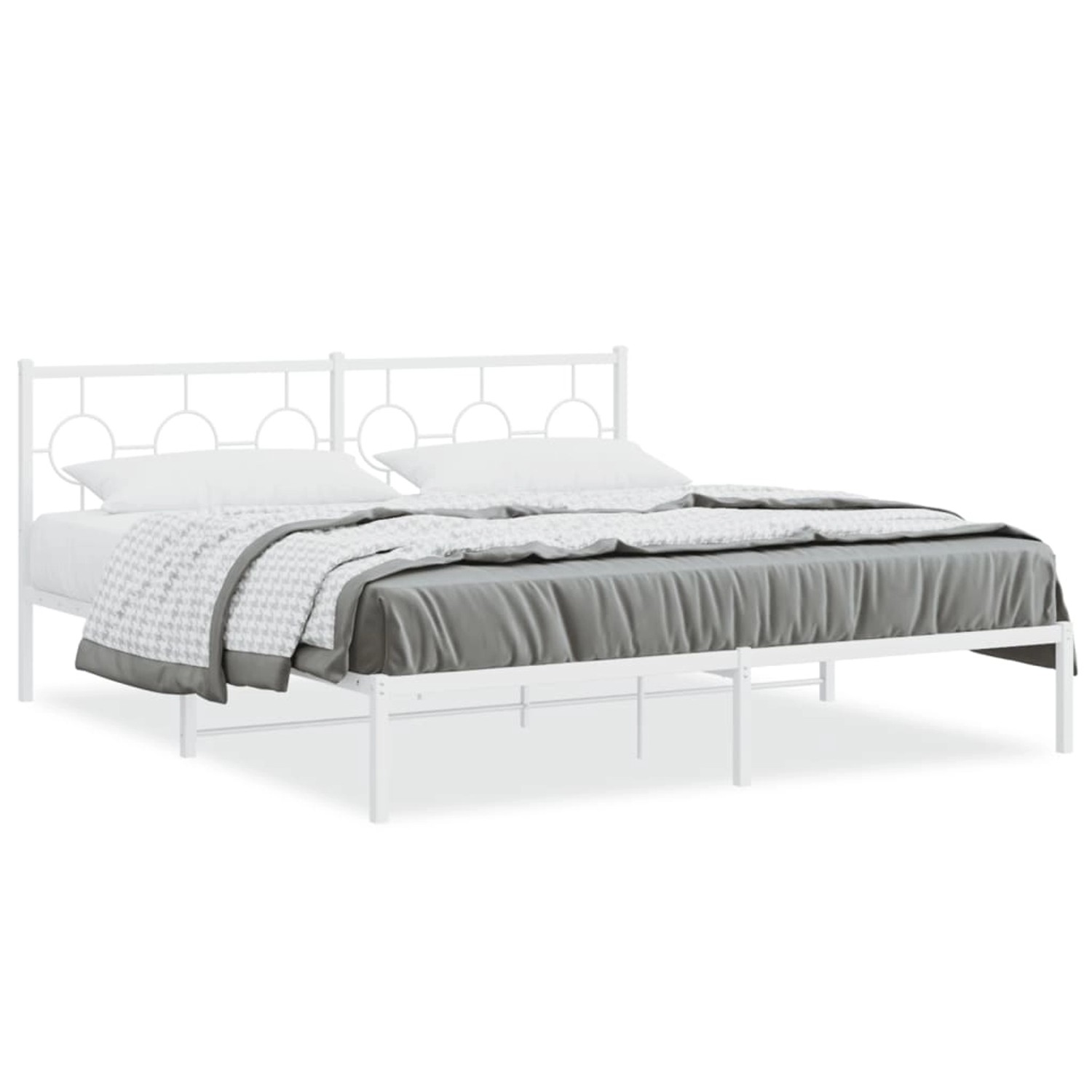 vidaXL Bettgestell mit Kopfteil Metall Weiß 180x200 cm 376279 günstig online kaufen