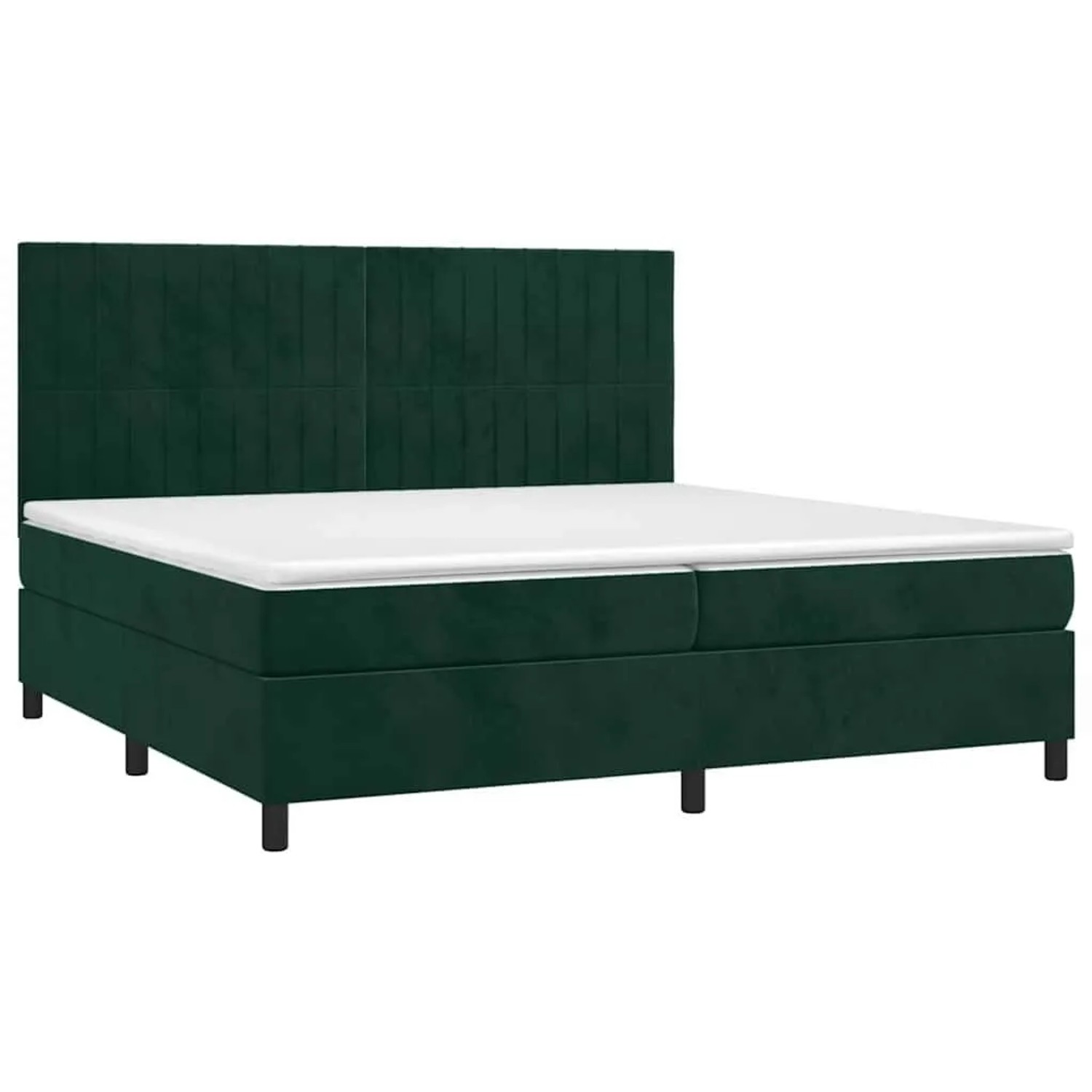 vidaXL Boxspringbett mit Matratze & LED Dunkelgrün 200x200 cm Samt 3136266 günstig online kaufen