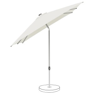 Suncomfort Marktschirm in Sand mit Handöffner und Neigungsfunktion für optimalen Sonnenschutz.