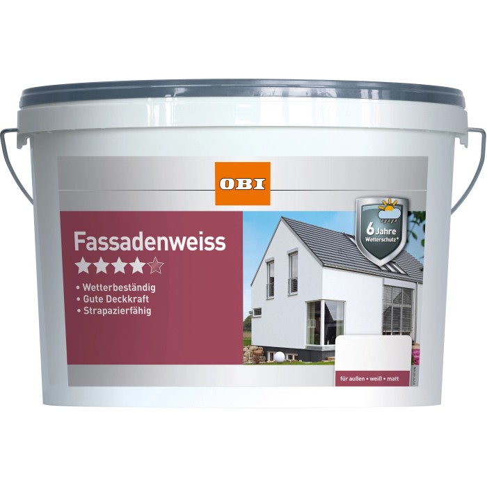 Silikon Fassadenfarbe 5L Weiß Für Ca 35m² + Abdeckfolie Farbroller Anstreichset