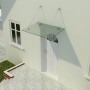 Glasvordach Olymp Klarglas VS-Glas 175x120 cm, Edelstahlhalterung, transparente Optik.