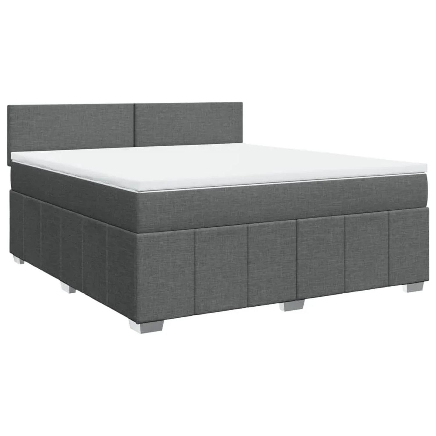 vidaXL Boxspringbett mit Matratze Dunkelgrau 180x200 cm Stoff 3289441