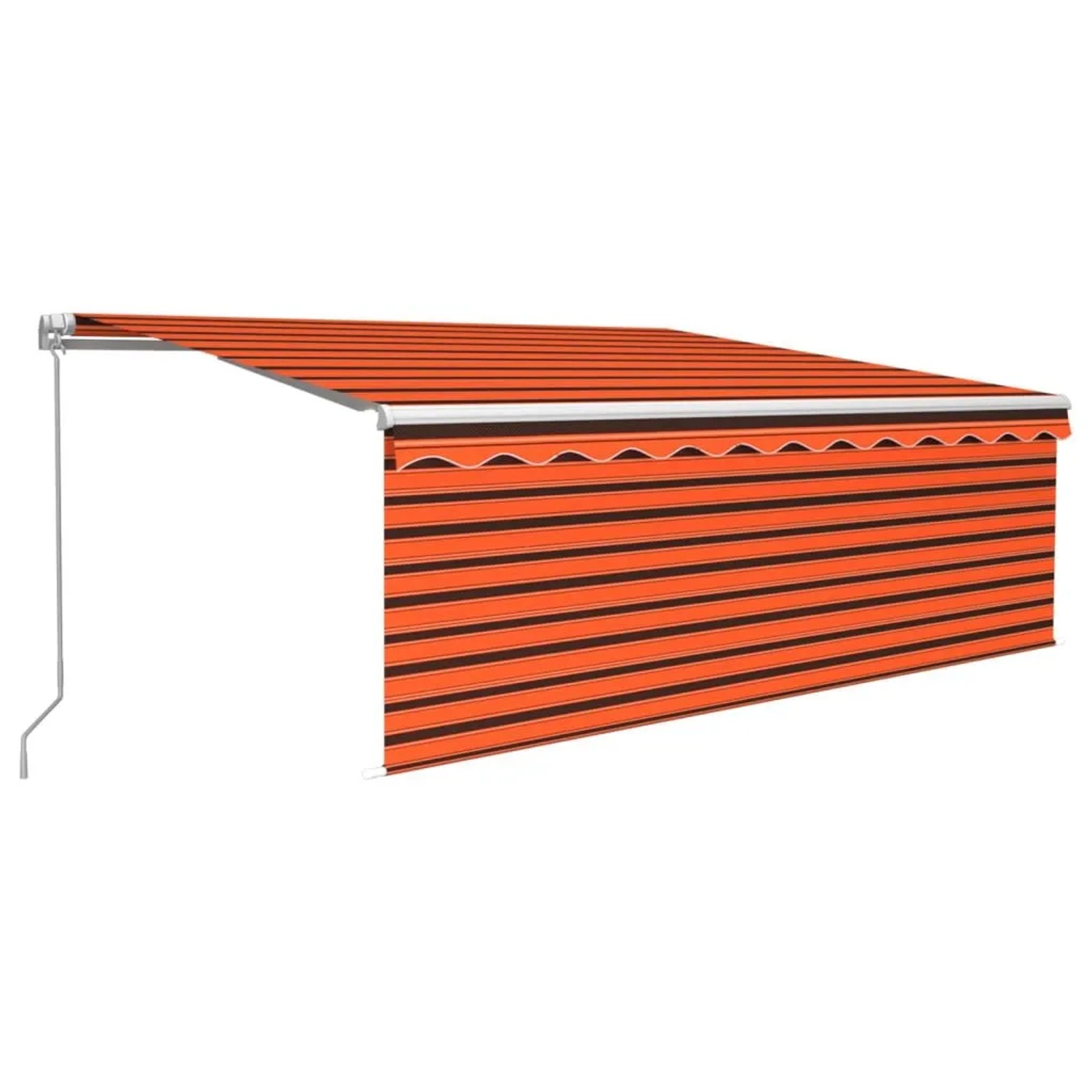 vidaXL Markise Manuell Einziehbar mit Rollo und LED 4,5x3 m Orange Braun 30 günstig online kaufen