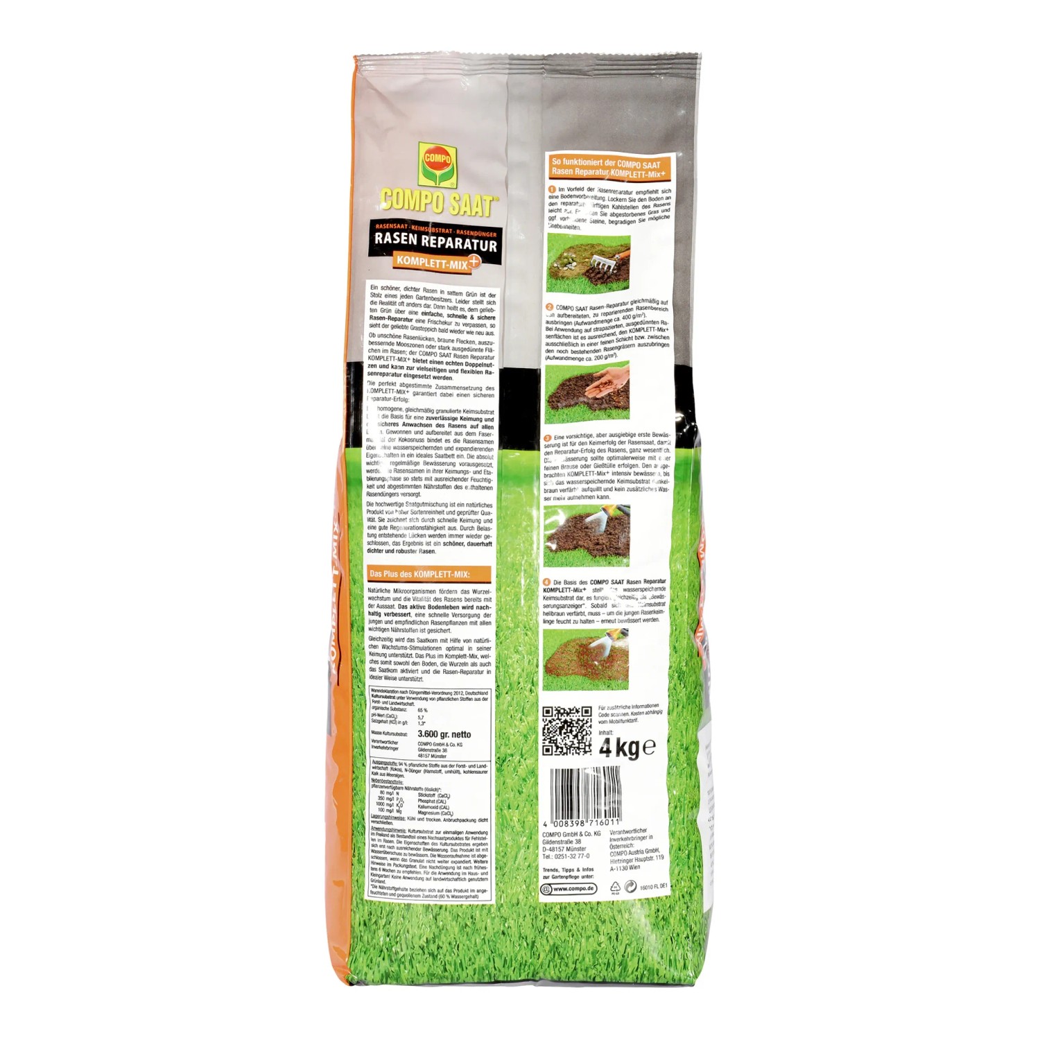 Compo Rasensaat Rasenreparatur Komplett Mix+ 4 kg kaufen bei OBI