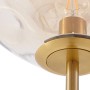 Detailaufnahme der Lindby Stehlampe Lelia in Creme/Messing mit E27 Fassung.