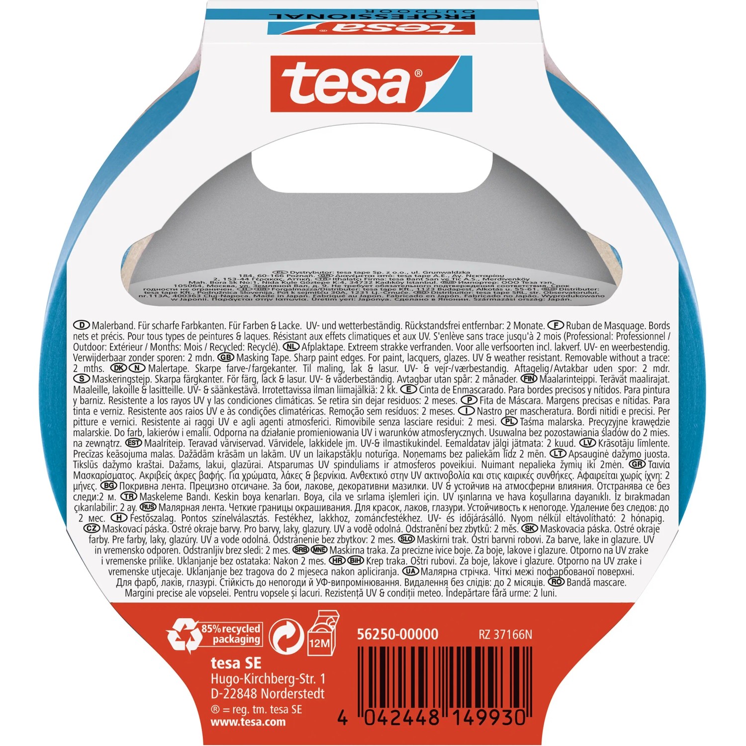 Tesa Malerband Professional Outdoor, 25mm x 25m, für präzise Farbkanten im Außenbereich.