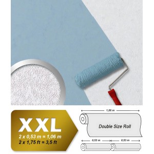 Überstreichbare Vliestapete mit Struktur, weiß, XXL-Rolle. Ideal zum individuellen Gestalten von Wänden.