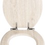 Wenko WC-Sitz Eiche MDF Grau, mit Absenkautomatik und Fix-Clip Befestigung.