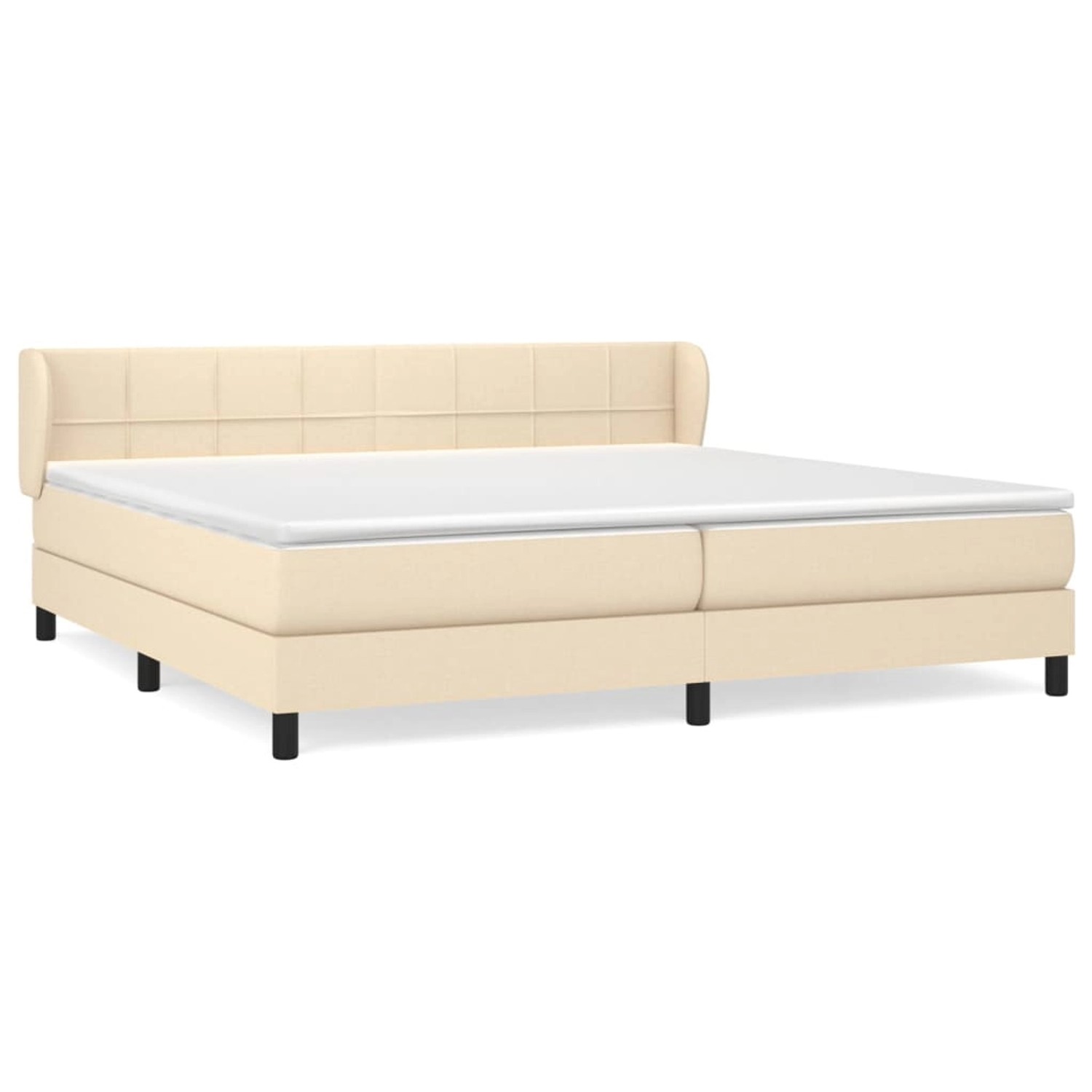 vidaXL Boxspringbett mit Matratze Creme 200x200 cm Stoff 3126274 günstig online kaufen