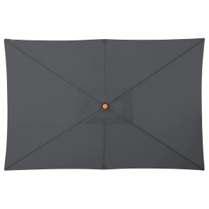 Draufsicht des anthrazitfarbenen Doppler Balkonschirms MyZone mit Knickfunktion.