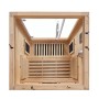 Artsauna Infrarotkabine Kiruna90 aus Hemlockholz mit Sitzbank und Dual Technologie.