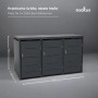 osoltus Mülltonnenbox Conta Anthrazit aus Metall für 3 Mülltonnen, 196x118 cm, mit Türen.