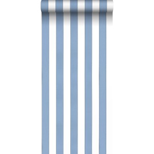 Sanders & Sanders Tapete mit Streifen in Blau und Weiß, 53 cm breit.
