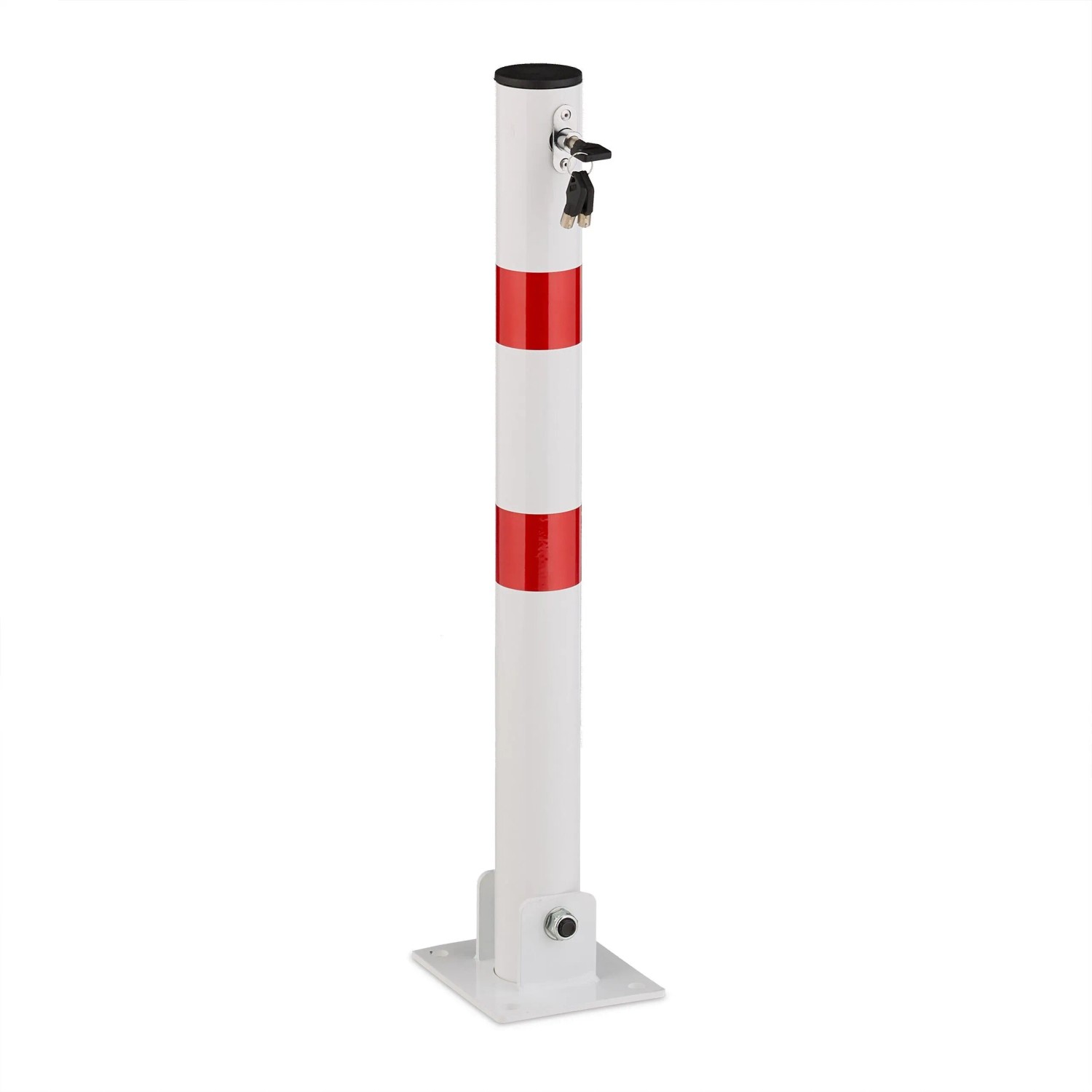 Relaxdays Absperrpfosten Stahl Rot Weiß Klappbar 65 cm x 15 cm x 13 cm 3,5 kg