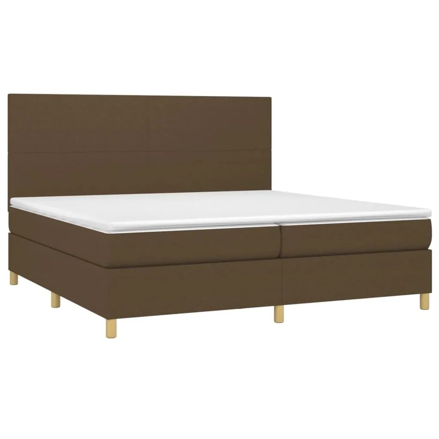vidaXL Boxspringbett mit Matratze & LED Dunkelbraun 200x200 cm Stoff 3135304